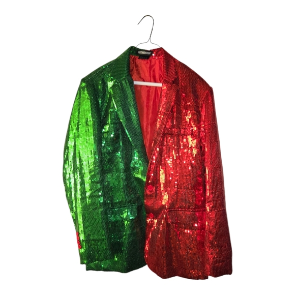 Suitmeister Sequin Two-Tone Slim-Fit Christmas Party Blazer US:M 38-40 NWOT - Picture 4 of 4